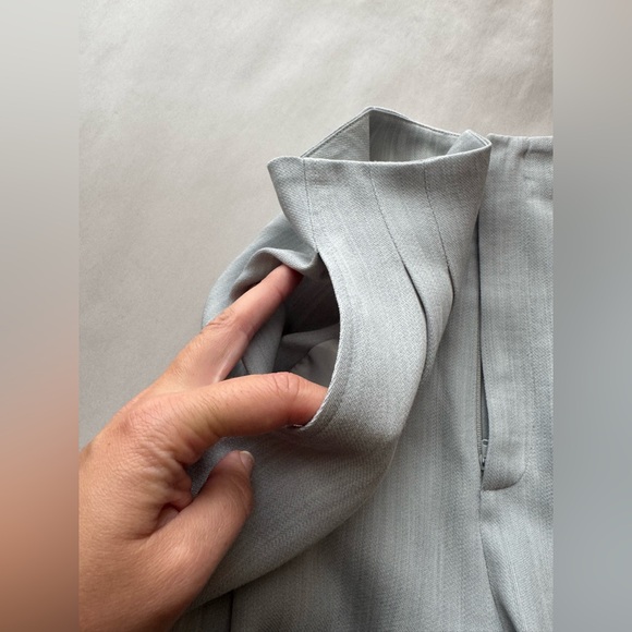 Linda Allard Ellen Tracy Light Gray Woman's Wool Straight Leg Pants, Size 12 - Picture 6 of 8